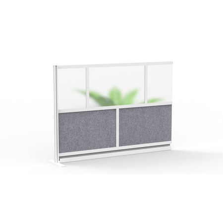 Luxor Expanse Modular Wall Room Divider System - Silver Frame - 70" x 48" Add-On Wall MW-7048-XFCG